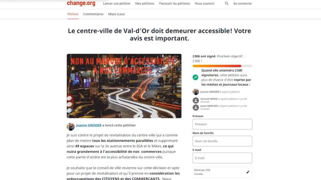 Revitalisation de Val-d'Or : Plus de 2 000 signatures contre le projet proposé par la Ville